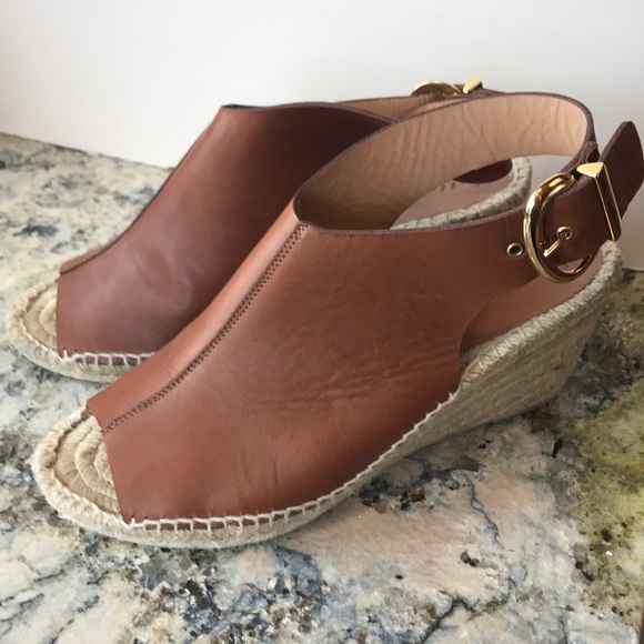 Bettye Muller Luggage Brown Leaher Espadrilles - Picture 7 of 8